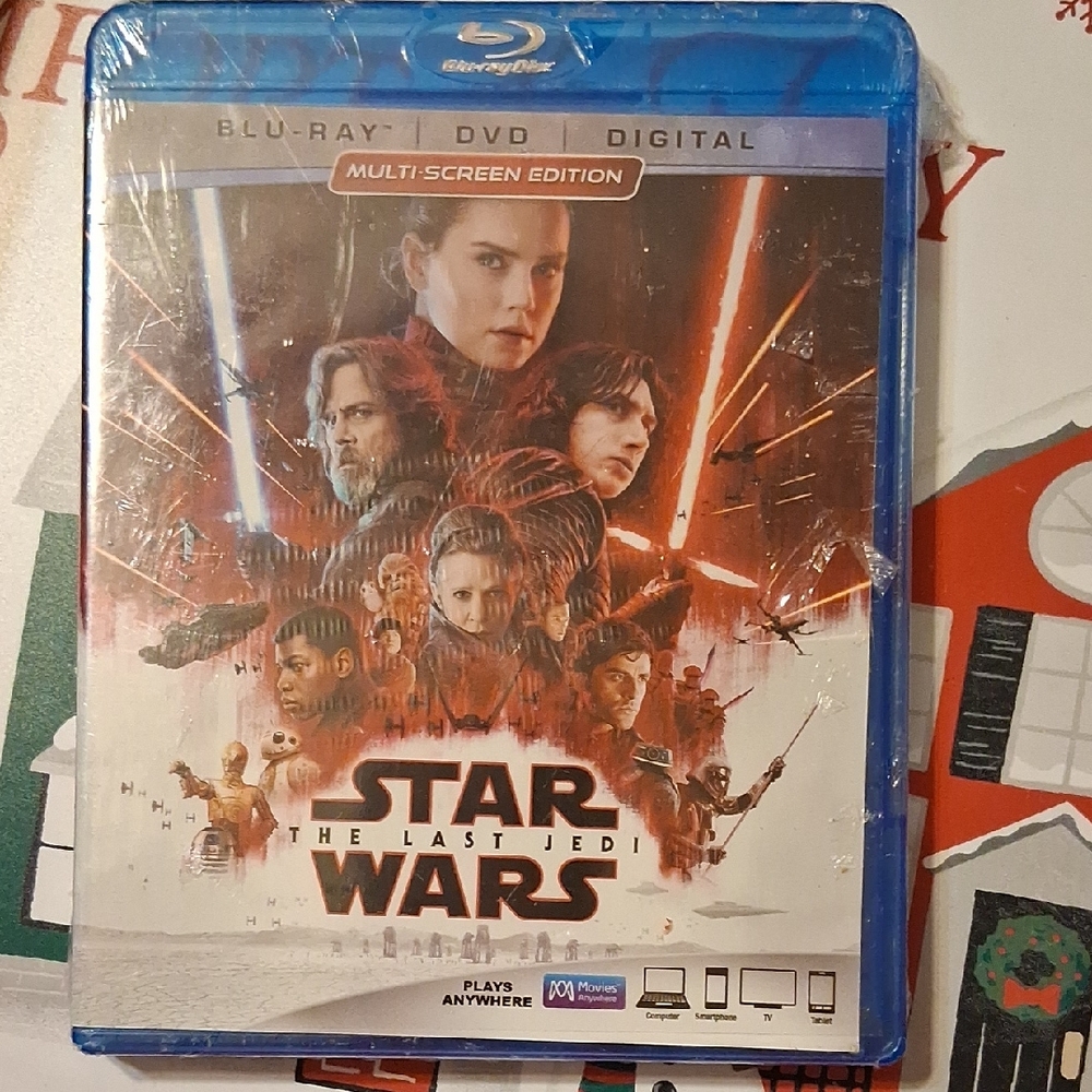 Star Wars The Last Jedi Blu-ray DVD - Red and Blue Cover